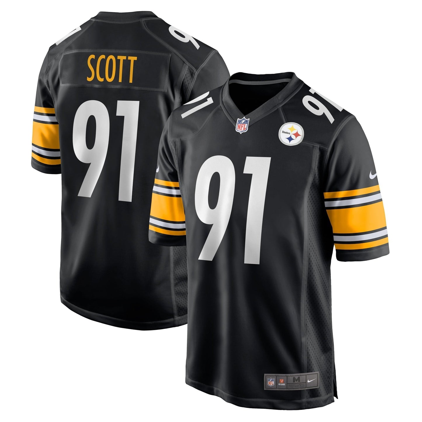 Men's Nike Delontae Scott Black Pittsburgh Steelers Game Player Jersey