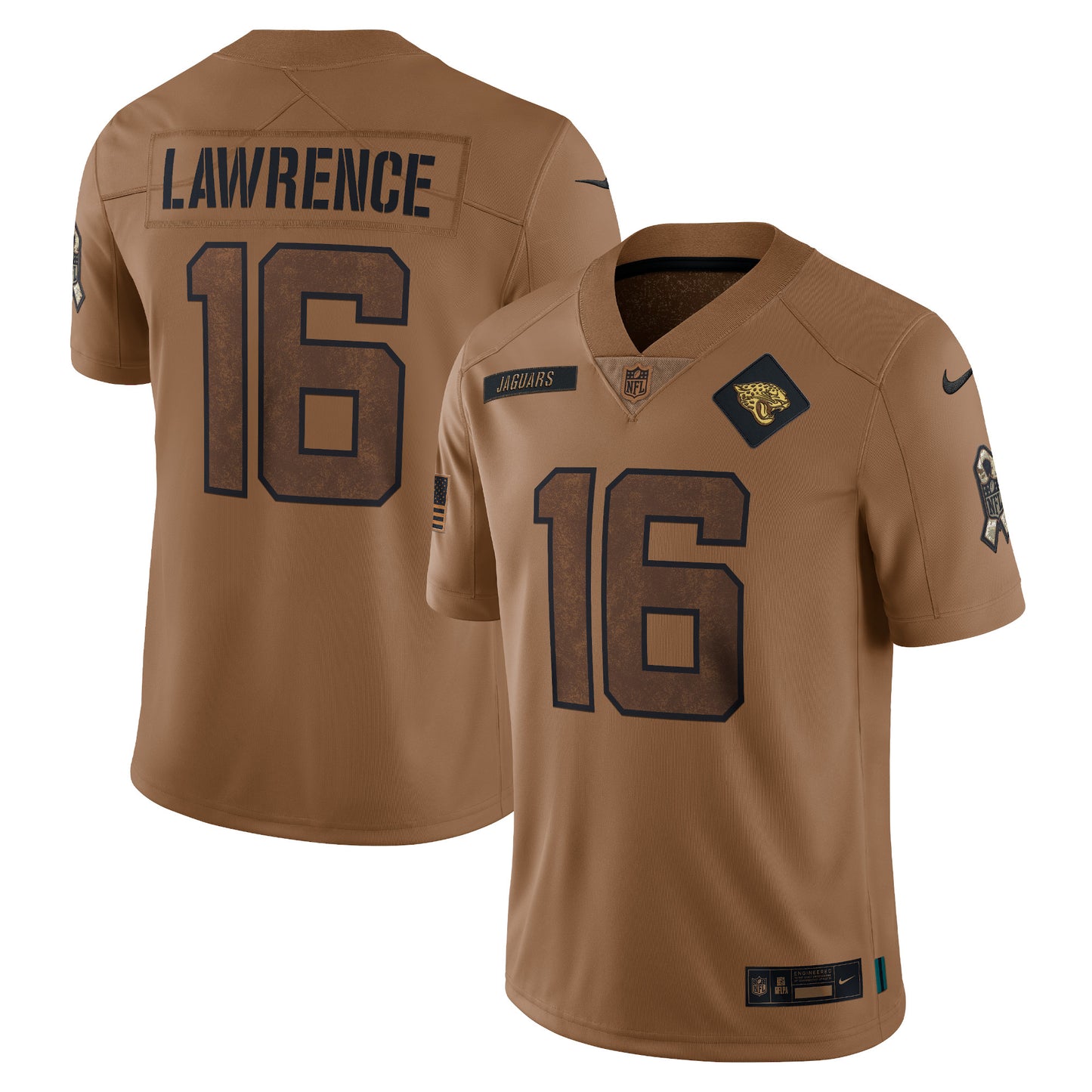 Trevor Lawrence Jacksonville Jaguars Nike 2023 Salute To Service Limited Jersey - Brown